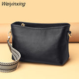 Weiyinxing Fashion Solid Color Cow Women Shoulder Crossbody Bag Luxury Ladies Phone Bag And Purses Genuine Leather Handbag Women's Bag 911