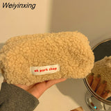 Weiyinxing Hair Cosmetic Bag Plush Storage Bag Cute Stationery Bag Large Capacity Stationery Cosmetic Storage Bag