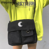 Weiyinxing Bag Student Postman Female Crossbody Bags Japanese-style Handbags For Women Moon Art Canvas Bag Bags For Women Сумки