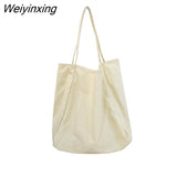 Weiyinxing Luxury Designer Handbag Large Capacity Minimalist Style Ladies Shoulder Bag Casual Canvas Bag Solid Color Tote Bag Large Bag