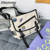 Weiyinxing Large Capacity Casual Fashion Single Shoulder Bag Korean Teenagers Multiple Pockets Book Bag Nylon Waterproof Travel Bag