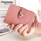 Weiyinxing Women Leather Purse Bag Tassel Credit Card Holder Case Card Wallet Business Card Small Wallets Purses and Handbags 2023