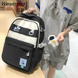 Weiyinxing Fashion Panelled Women Backpack Female Waterproof Nylon Cool Travel Bag Large Capacity Schoolbag for Teenage Girls Bookbag