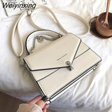 Weiyinxing Small Square Bag 2023 Summer New Chains Handbag Women Casual Wild Shoulder Bag Lock Tide Bag Diagonal Female Bag Black