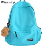 Weiyinxing Female Waterproof School Backpack Women Laptop College Bag Fashion Lady Kawaii Nylon Student Backpack Cute Girl Travel Bags