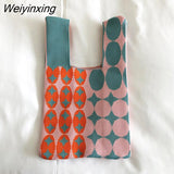Weiyinxing Design Knitted Handbags Wrist Bags For Women Knitted Women's Handbag Ladies Carry Tote bag pouch sac a main femme