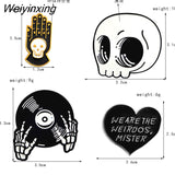 Weiyinxing Accessory Kawaii Fashion Girls Key Chain Ring Children Gift Bag Sccessories Skull CD Halloween Enamel Brooch Alloy Badge