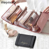 Weiyinxing Nylon Makeup Bag New Portable Large-capacity Four-in-one Portable Folding Travel Cosmetic Storage Toilet Bag