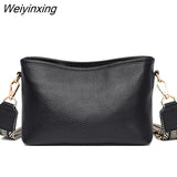 Weiyinxing Fashion Solid Color Cow Women Shoulder Crossbody Bag Luxury Ladies Phone Bag And Purses Genuine Leather Handbag Women's Bag 911