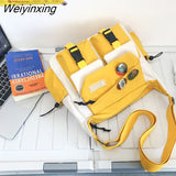 Weiyinxing Japanese Simple Messenger Bag Pouch Nylon Waterproof Canvas Handbag Shoulder Crossbody Bags for Women Men Satchels Bolsas