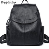 Weiyinxing Women Leather Backpack Designer Shoulder Bags for Women Fashion Back Pack School Bags for Teenage Girls Mochila Feminina