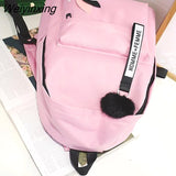 Weiyinxing For Women Girl Men 2023 Designer Simple Pink Korean Fashion Cheap Back To School Black Small Canvas Stitch Schoolbag