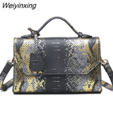 Weiyinxing FASHION Ostrich Serpentinee Crossbody Bags for Women 2023 Mini Luxury Messenger Shoulder Bags Designer PU Leather Handbag