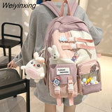 Weiyinxing Teenage Girls College Student Backpacks Large Capacity Women Schoolbag Simple Fashion Female Laptop Backpack Cute Boy Bag