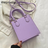 Weiyinxing Pu Leather Crossbody Bags For Women Fashion Designer Handbags Ladies Shoulder Bag Square Small Top Handle Bags