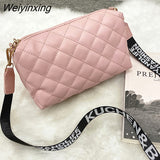 Weiyinxing New Small Messenger Bag for Women Trend Lingge Embroidery Fashion Ladies Shoulder Crossbody Bags Casual Mobile Phone Bag