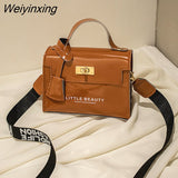 Weiyinxing Fashion Ladies Messenger Bag Trend Luxury Handbag Women smooth Cosmetic Bag Fashion Chain Ladies One Shoulder Messenger Bag