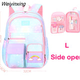 Weiyinxing New School Backpack 1 Grade 3 Years Cute Colorful School Bag for Girls Waterproof Children Kindergarten Small Backpack