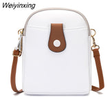 Weiyinxing Leather Women's Shoulder Crossbody Bags Phone Bag 3 Layer Solid Color Ladies Handbag Real Cowhide Small Women Coin Purse