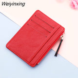 Weiyinxing Small Wallet Credit Multi-Card Holders Package Fashion PU Function Zipper Ultra-Thin Organizer Case Student Women Coin Purse