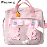 Weiyinxing In 1 Backpack for Teenage Girl Waterproof Nylon Cute Portable Travel Shoulder Bag Female Schoolbag Woman Rucksack Satchel