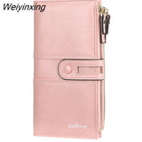 Weiyinxing Fashion Women Wallets 2023 New Long Zipper Buckle Wallet PU Leather Mobile Phone Bag High Quality Coin Purse