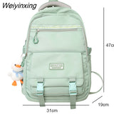 Weiyinxing Women Large Capacity Waterproof Nylon Backpack Female Cool Multiple Pockets Travel Mochila Teenagers Girl College School Bag