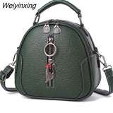 Weiyinxing Leather Round Handbag Shoulder Bag Fashion Womens Crossbody Bags Ladies Totes Messenger Bags Purses Handbags Satchels