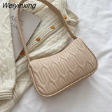 Weiyinxing Women Handbag PU Leather Shoulder Bags Female Casual Solid Color Messenger Bag for Women Luxury New Underarm Bag