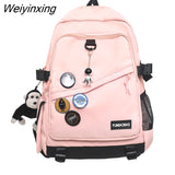 Weiyinxing Badge Bag Boy Girl Travel Net Student Bag Male Female Trendy Mesh College Backpack Ladies Men Fashion Laptop Women Backpack