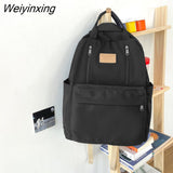 Weiyinxing Multifunction Double Zipper Women Backpack Teenager Girls Laptop Backpack Student Shoulder Bag Korean Style School Bag