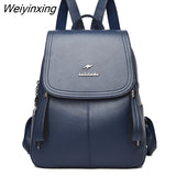 Weiyinxing Women Backpack Large Capacity School Bags for Teenagers Girls Leather School Backpack Lady Shoulder Bag Sac A Dos