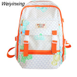 Weiyinxing Girl College Striped Backpacks Women Cute Student Plaid School Bag Teenage Girls Harajuku Female Travel Backpack Kawaii