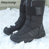 Weiyinxing Women Winter Boots High Quality Waterproof Mid-Calf Snow Boots Warm Plush Platform Shoes Botas De Mujer Black Boots