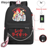 Weiyinxing No Hero Academia Backpack High School Students BNHA Kirishima Eijirou Red Riot Anime My Hero Academia Bag Girls Backpack