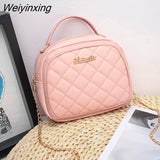 Weiyinxing Women Small Messenger Bag Women Lingge Embroidery Female Shoulder Bag Chain Ladies Phone Purse Casual Crossbody Bags