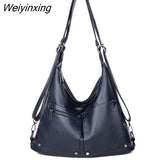 Weiyinxing Quality Soft Leather Handbag for Women Vintage Shoulder Tote Shopper Bag Luxury Ladies Large Capacity Purse Bags Sac A Main