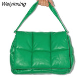 Weiyinxing Padded Women Shoulder Bags Designer Brand Quilted Handbag Luxury Pu Space Cotton Crossbody Bag Large Tote Winter 2023