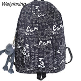 Weiyinxing Graffiti Print Men Backpack Harajuku Girl Student Male School Bag Ladies Fashion Laptop Nylon Backpack Women Book Boy Bag