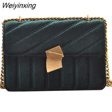 Weiyinxing Gold Velvet Crossbody Bags For Women 2023 Designer Small Shoulder Handbags Chain Messenger Bag Lady Mini Purses Hand Bag