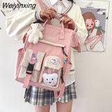 Weiyinxing Capacity Backpack Female Waterproof Cute Schoolbag Kawaii Girl Laptop Bag Travel Shoulders Bag For Women 2023 New Mochilas