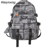 Weiyinxing Graffiti Large-capacity Backpack Women Man Waterproof School Bags for Teenagers Geometric Travel Backpack Ladies Bookbags