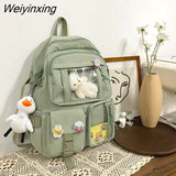 Weiyinxing Women Large Capacity Kawaii Backpack Waterproof Nylon Female Schoolbag Cute Girl Travel Book Bags College Lady Laptop Backpacks