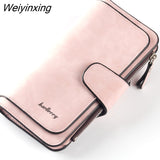 Weiyinxing Wallet Women Leather Luxury Card Holder Clutch Casual Women Wallets Zipper Pocket Hasp Ladies Wallet Female Purse