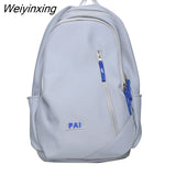 Weiyinxing Girl White Travel School Bag Fashion Cute Female College Backpack Women Nylon Laptop Book Bags Lady Student Backpack Cool