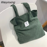 Weiyinxing for Women 2023 Corduroy Shoulder Bag Reusable Shopping Bags Casual Tote Female Handbag for A Certain Number of Dropshipping