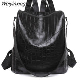 Weiyinxing New 2023 Women Backpacks Anti-theft Travel Backpack Soft Leather School Backpack Fashion School Bags Shoulder Bags for Women