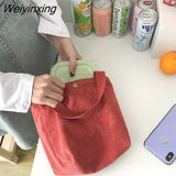 Weiyinxing for Women 2023 Corduroy HandBags Reusable Lunch Bags Casual Tote Female Handbag for A Certain Number of Dropshipping