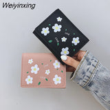 Weiyinxing Women Embroidery Short Wallet Female Large Capacity Coin Purse fold Card Holder Ladies Multifunction Fashion Purse