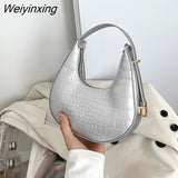 Weiyinxing Women Crocodile Pattern Underarm Bag Versatile Handbags for Women 2023 New Fashion Texture Dumpling Bag Shoulder Bag